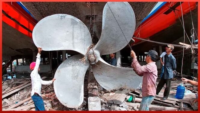 Men Repair Massive Wooden Ship Broken in Half | by @TuSieuGheCao