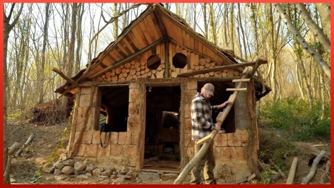 Man Spends 30 Days Building a Wood CABIN in the Forest | Start to Finish by @MrWildNature