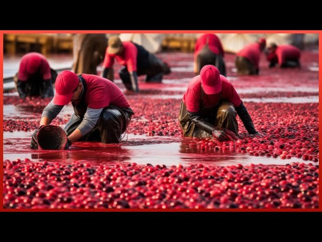 The Process of Harvesting Billions of Cranberries a Week | Start to Finish