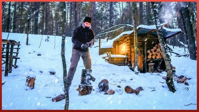 Man Builds Amazing Underground Log Cabin in the Forest | by @forestpaths